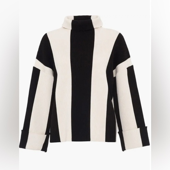 New Theo the label Minerra Knit Striped Mock Neck size S - Picture 1 of 10